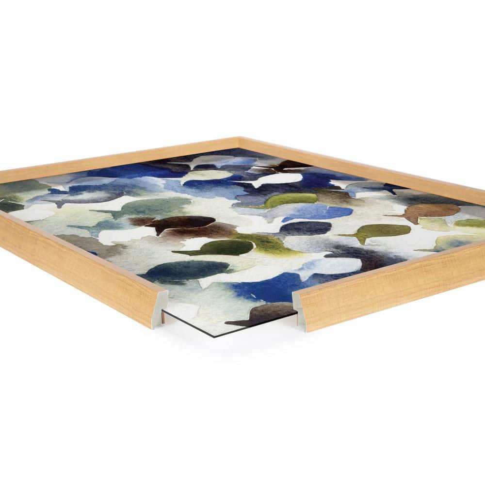 Natural Polystyrene Framed Marine Life Glass Wall Art, 18x24