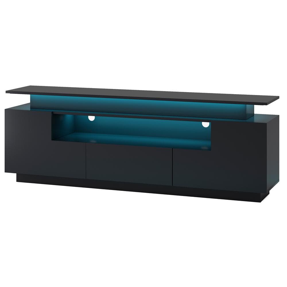 Polibi Modern TV stand Fits TV's up to 75 in. with Color Changing LED ...