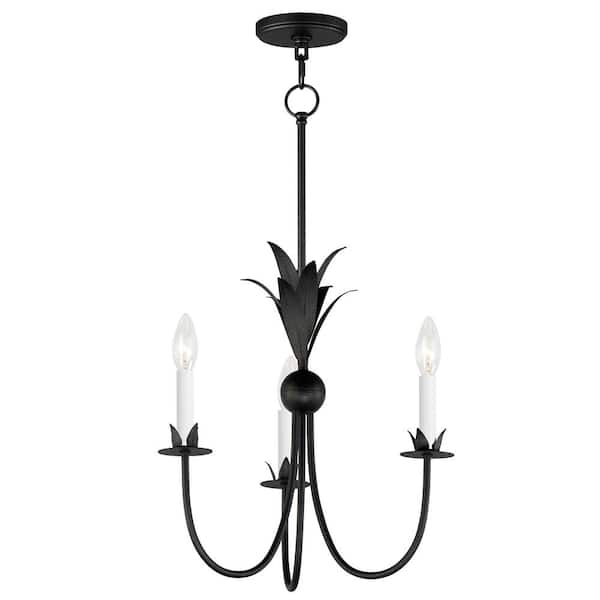 Paloma 3-Light Black Chandelier Pendant Light