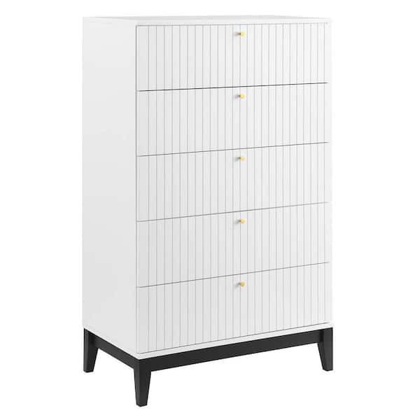MODWAY Dakota White Chest 17.5 in. L x 31.5 in. W x 51 in. H