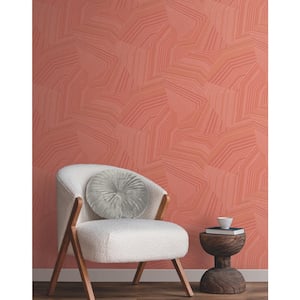 Desert Red Dotted Maze Metallic Non-pasted Non-Woven Paper Wallpaper