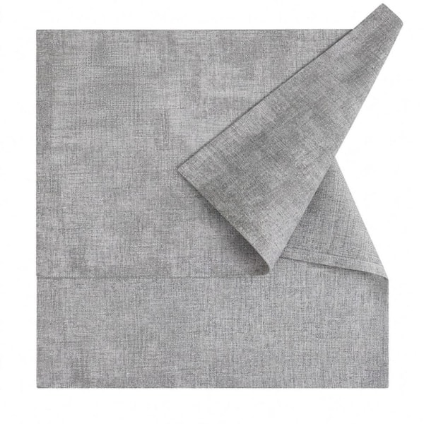 11.8 in. x 17 in. Light Grey Faux Leather Heat-Resistant Waterproof Anti-Slip Placemats for Dining Table, Set of 6