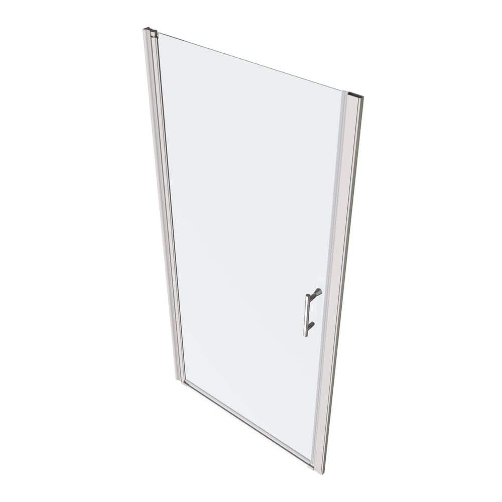 28" x 72" Chrome Frameless Pivot Shower Door with Clear Glass