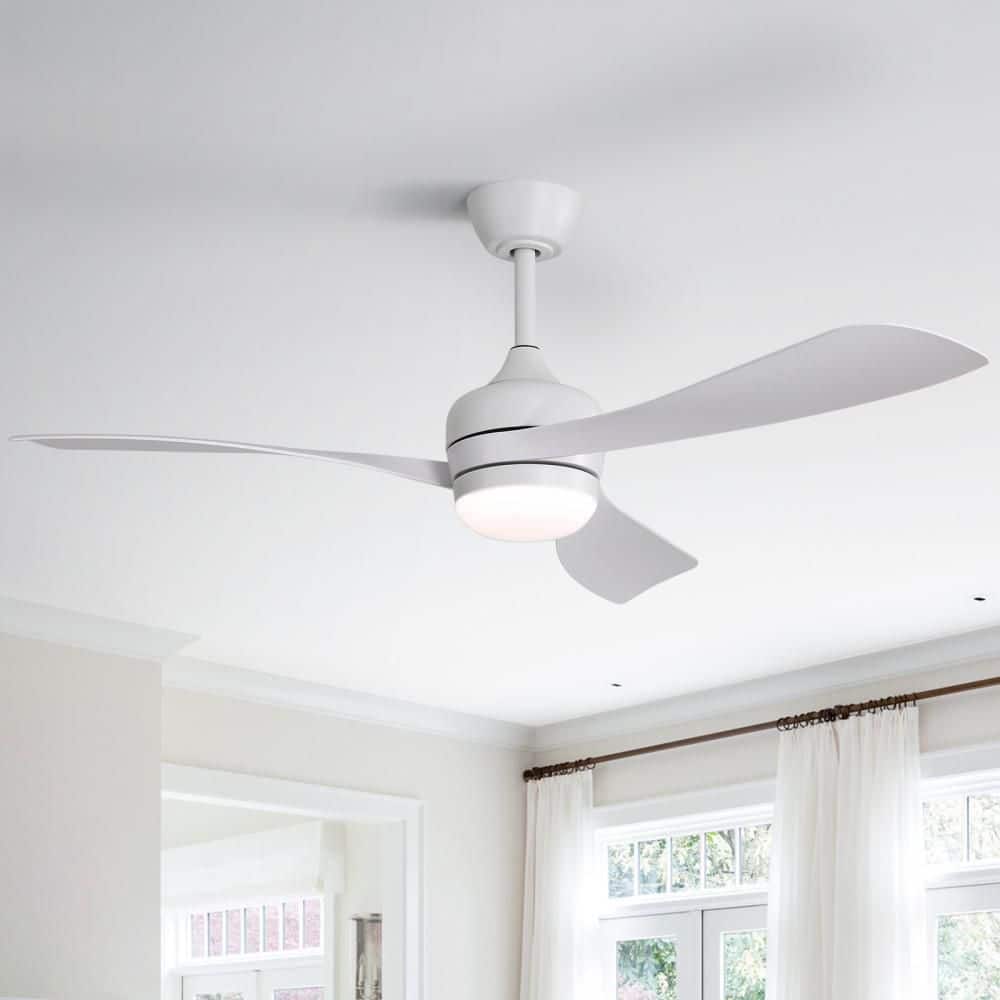 52 in. White Ceiling Fan with Light and Remote, Noiseless with 18W LED Light, 3 ABS Blades, for Living Room Bedroom price history on PriceWatchPro