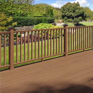 6 ft. Walnut-Tone Southern Yellow Pine Moulded Rail Kit with SE Balusters