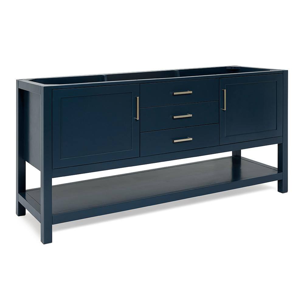 Midnight Blue 72" Double Freestanding Solid Wood Bathroom Vanity