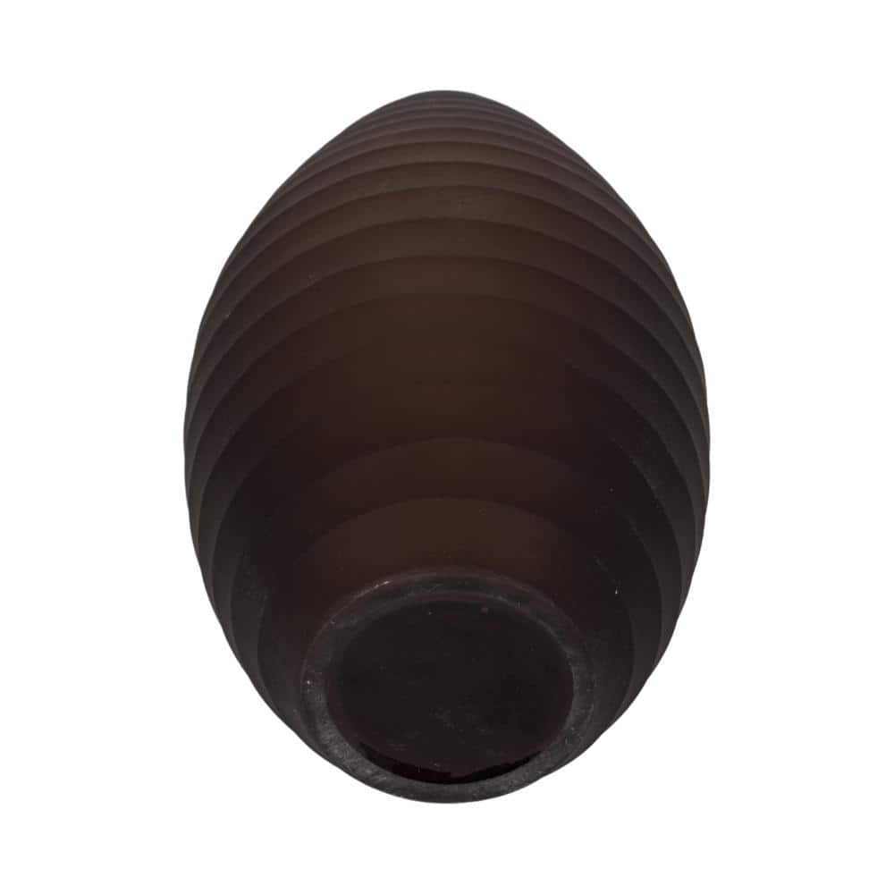 Champagne Ridged Glass Urn Vase, 14" Tall