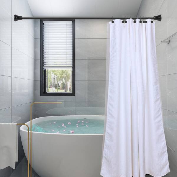 Stainless Steel Rust-Resistant Shower Hook Rings for Bathroom Shower Rod Curtains,Shower Curtain Hooks Rings,Matte Black,Set of 12 Hooks 