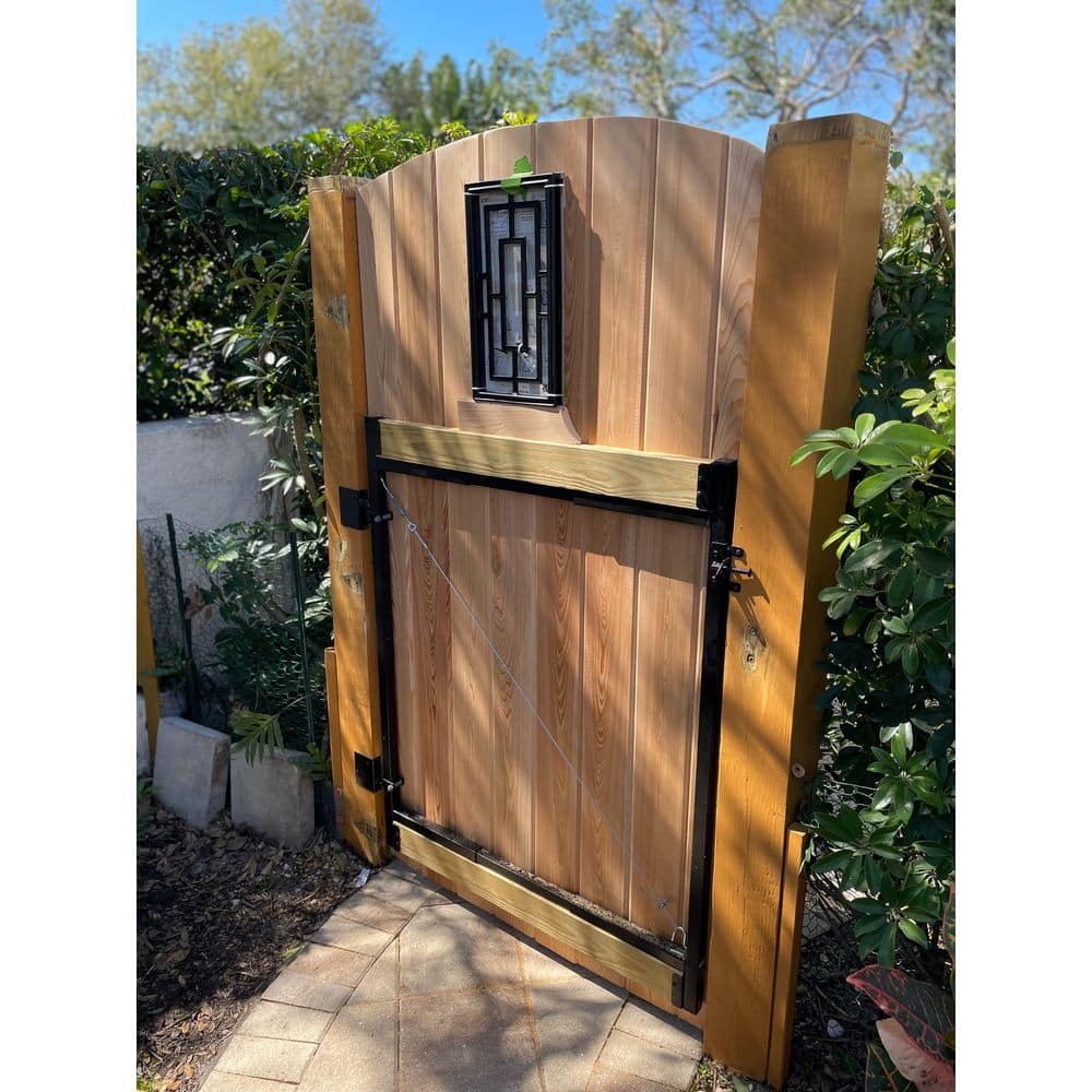 Adjustable Black Steel Frame Gate Building Kit for 60"-96" Openings
