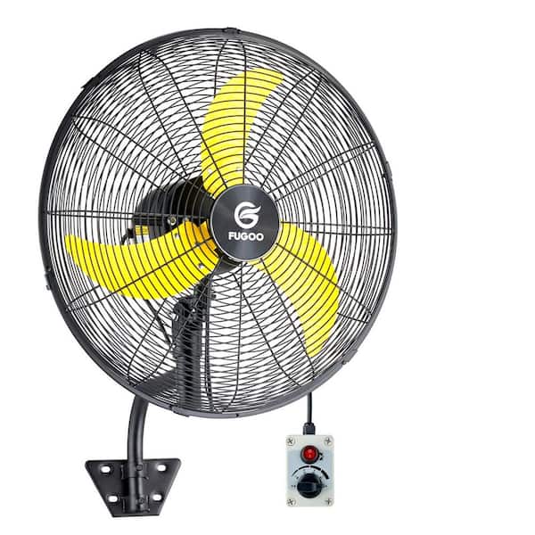 20 in. BLDC Motor Oscillating Yellow Indoor/Outdoor Wall Mount Fan, with Remote Control, Sleep Mode, Low Noise