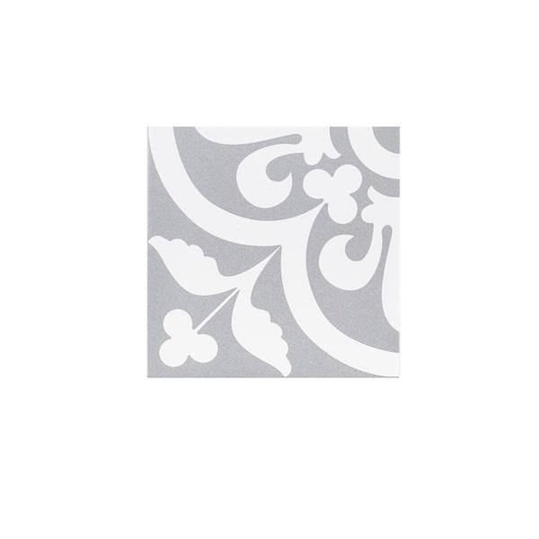 Jeffrey Court Emblem Gray 7.875 in. x 7.875 in. Matte Porcelain Wall and Floor Tile (10.76 sq. ft./Case)