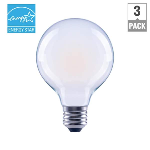EcoSmart 40-Watt Equivalent G25 Dimmable ENERGY STAR Frosted Glass Filament Vintage Edison LED Light Bulb Bright White (3-Pack)