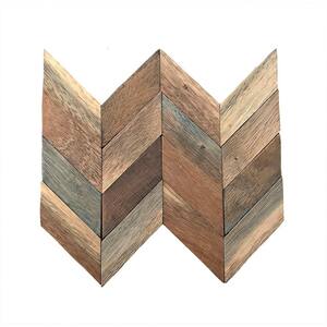 11-7/8 in. x 11-7/8 in. x 3/8 in. Chevron Boat Wood Mosaic Wall Tile Natural (11-Pack)