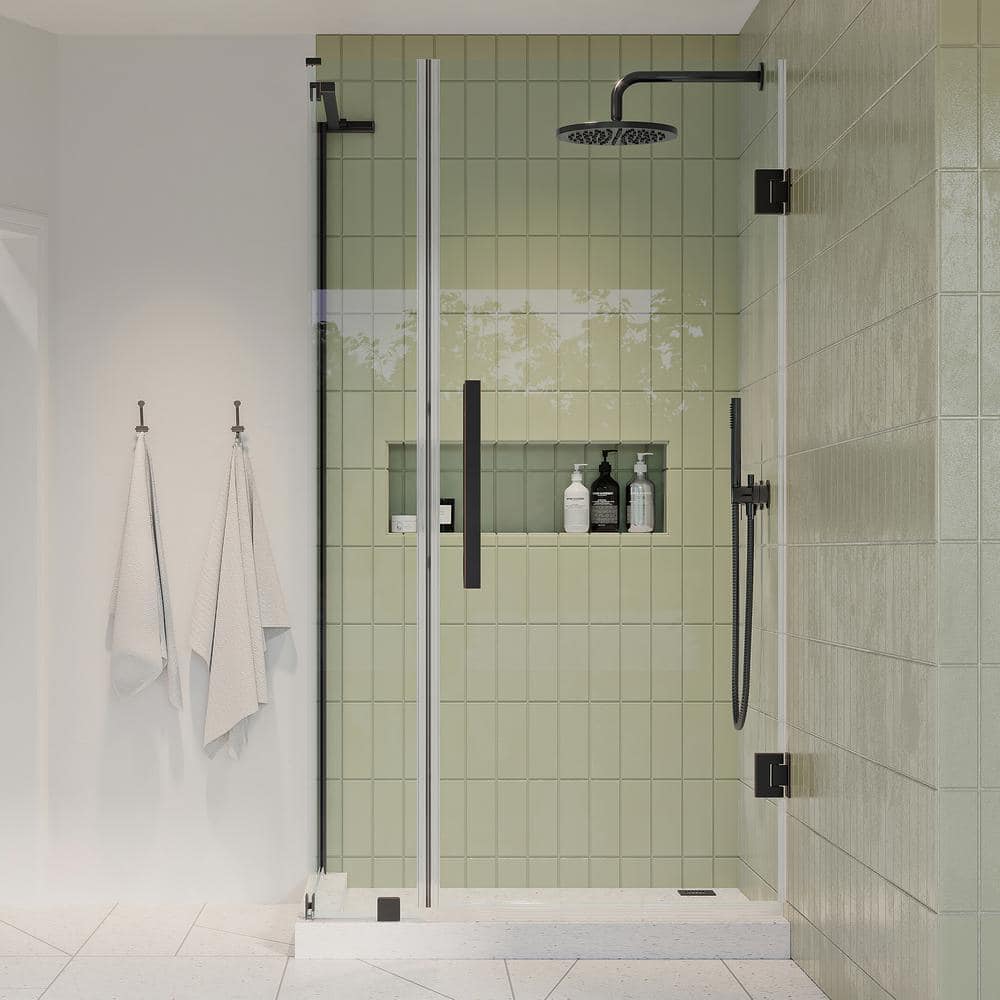 Tampa-Pro Oil Rubbed Bronze Frameless Corner Shower Enclosure with Tempered Glass