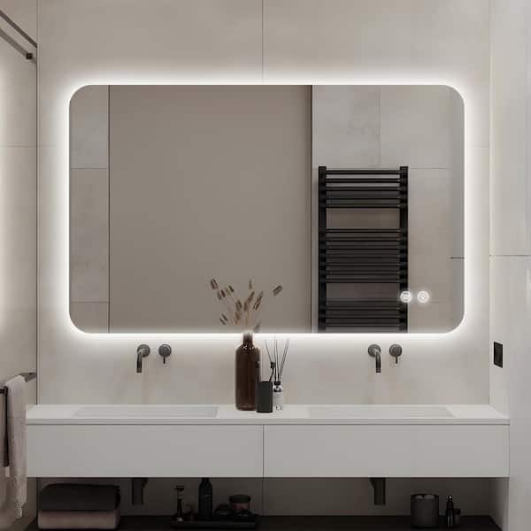 35.9 in. W x 47.9 in. H Rectangular Frameless LED Adjustable Backlit Large Area Anti-Fog Wall Mount Bathroom Mirror