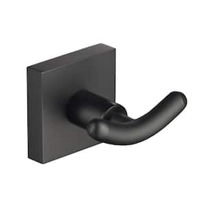 Ventus Bathroom Robe and Towel Double Hook in Matte Black