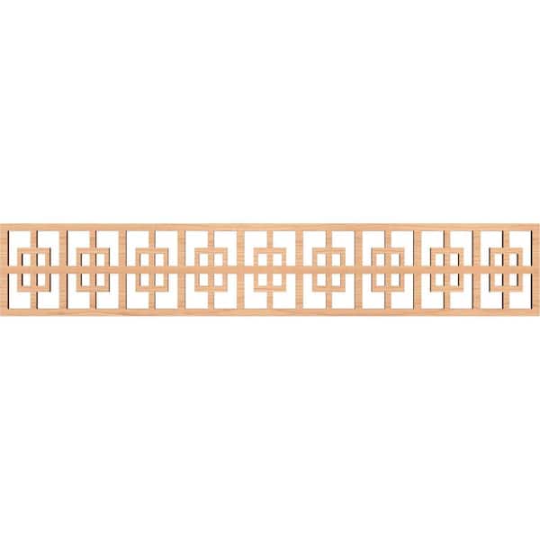 Ekena Millwork Cambridge Fretwork 0.375 in. D x 46.625 in. W x 8 in. L Hickory Wood Panel Moulding