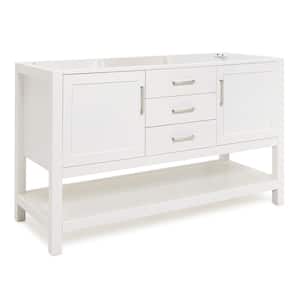 Bayhill 60 in. W x 21.5 in. D x 34.5 in. H Freestanding Bath Vanity Cabinet without Top in White