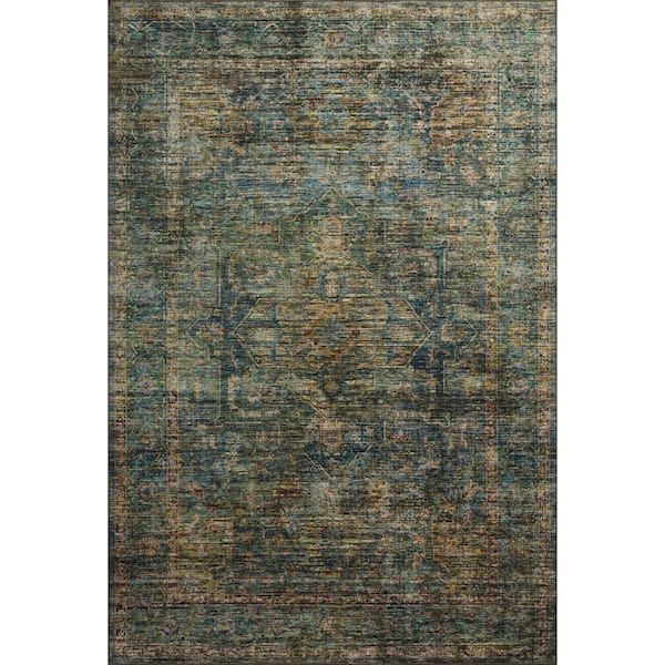 Loloi Anniston Lagoon/Multi 2 ft. 6 in. x 10 ft. Machine Washable Runner Rug