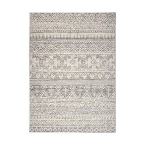 Bohemian Distressed Geometric Gray 7 ft. 10 in. x 10 ft. Area Rug