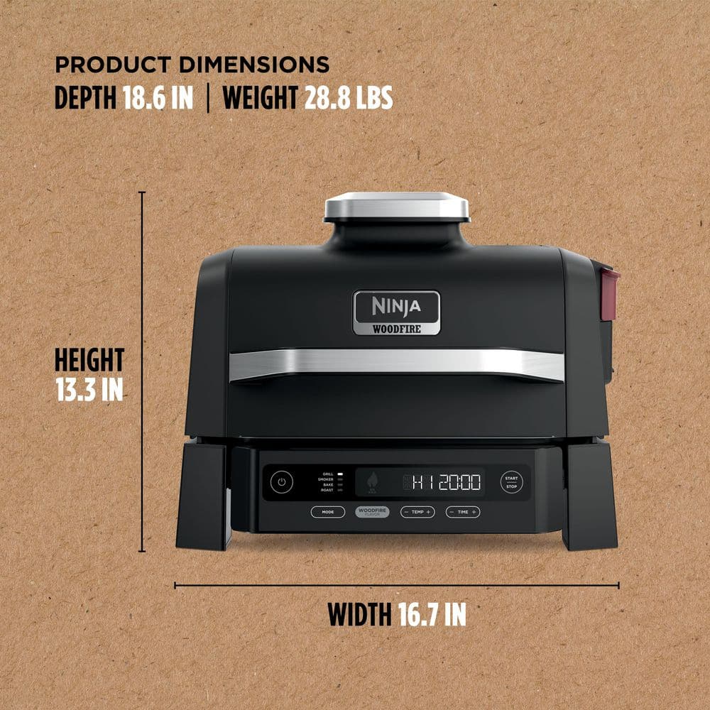 Woodfire Outdoor, Smoker and Electric Grill in Black with Woodfire All-Purpose Starter Pack Pellets, Weather Resistant - Thumbnail 4