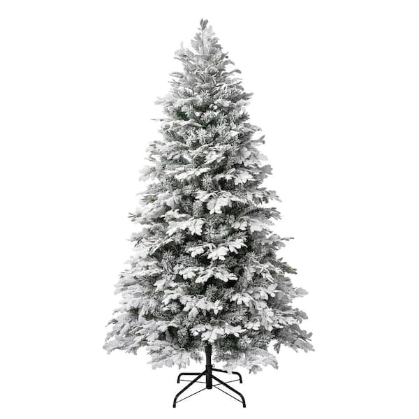 7.5 ft. Unlit Artificial Christmas Tree Acacius Snowy