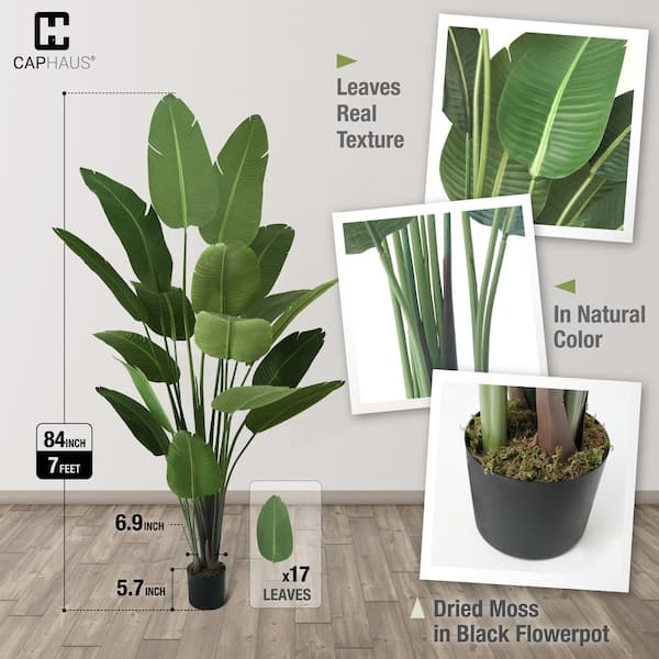 7 ft. Artificial Bird of Paradise Plant with 17-Trunks, Realistic Look and Easy Maintenance, Perfect for Home or Office