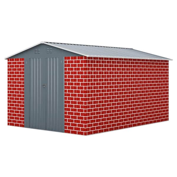 12 ft. x 8 ft. Outdoor Storage Metal Shed Garden Tool Metal Shed with Lockable Doors (91.5 sq. ft. )