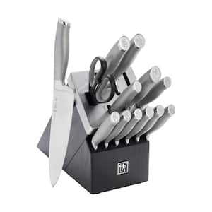 Modernist Stainless Steel 14-Piece Self-Sharpening Knife Block Set