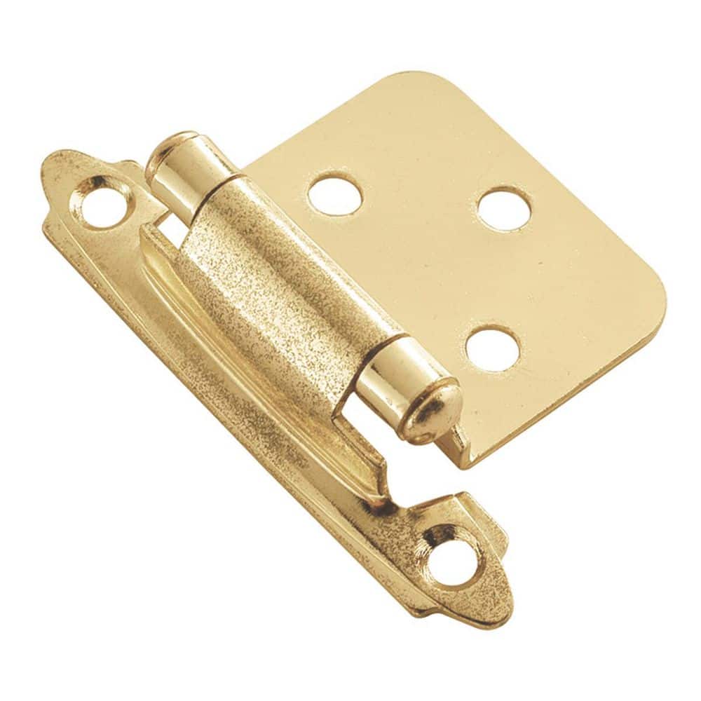 Surface Mount Variable Overlay Face Frame Self-Closing Polished Brass Cabinet Hinge (5-Pairs) price history on PriceWatchPro