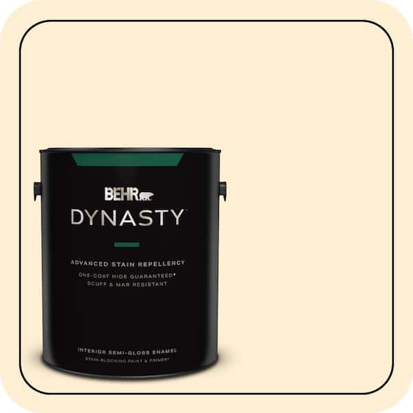 BEHR DYNASTY 1 gal. #350C-1 Downy Semi-Gloss Enamel Interior Stain-Blocking Paint & Primer