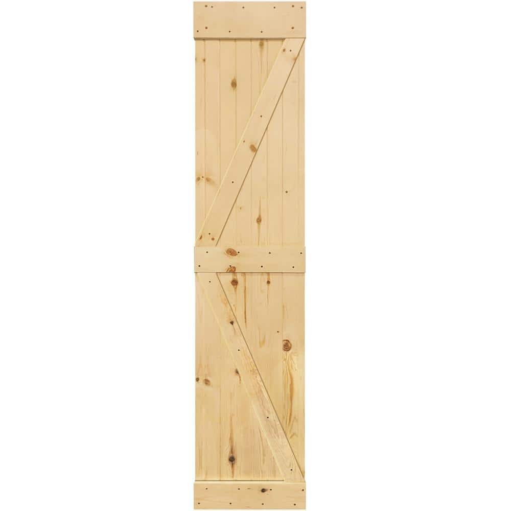 Kimberly Bay 18 in. x 84 in. K-Bar Solid Wood Unfinished Pine Barn Door ...