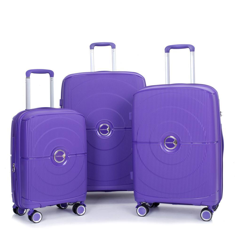 3-Piece Purple Spinner Wheels, Rolling, Lockable Handle and Light Weight Expandable Luggage Set price history on PriceWatchPro