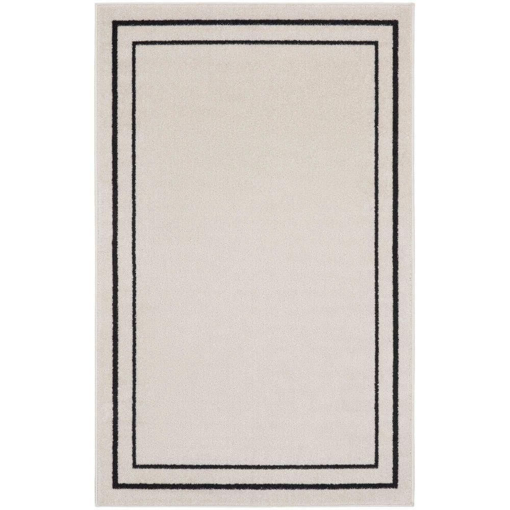 Essentials Ivory/Black 3 ft. x 5 ft. Solid Contemporary Area Rug price history on PriceWatchPro