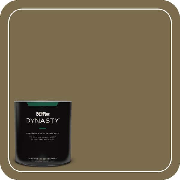 BEHR DYNASTY 1 qt. #PPU8-01 Olive Semi-Gloss Enamel Interior Stain-Blocking Paint and Primer
