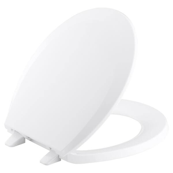KOHLER Lustra Round Closed-Front Toilet Seat with Quick-Release Hinges in White
