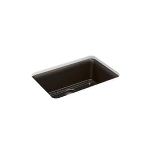 Cairn 27-1/2 in. x 18-5/16 in. x 9-1/2 in. Neoroc Granite Composite Undermount Single-Bowl Kitchen Sink In Matte Brown