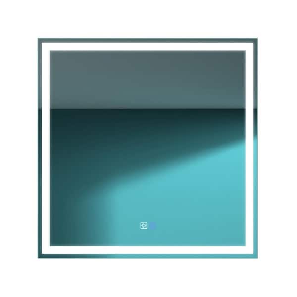 ExBrite Derrin 36 in. W x 36 in. H Medium Square Frameless AntiFog LED Wall Bathroom Vanity