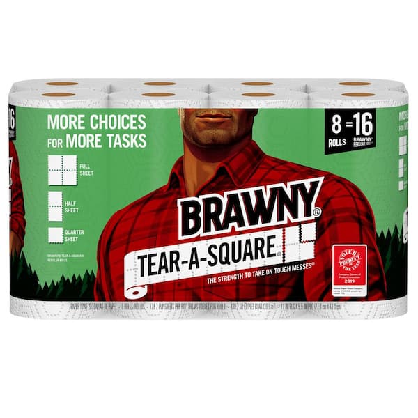 Details about   Tear-A-Square Paper Towels 16 Double Rolls 32 Regular Rolls 3 Sheet Sheet Size 