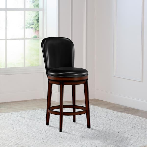 Swivel Counter Stool In Dark Chestnut, Bayside Furnishings Counter Height Bar Stools With Backs