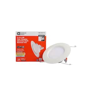 5/6 in. Integrated LED White Canless Recessed Light Trim with Adjustable Baffle Trim  and Adjustable CCT, (1-Pack)