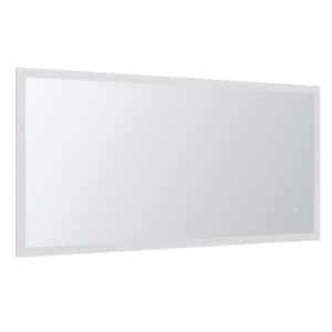 48 in. W x 24 in. H Small Rectangular Frameless LED Anti-Fog Ceiling Wall Mount Bathroom Vanity Mirror in Silver