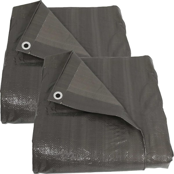 Sunnydaze Sunnydaze 20 ft. W x 30 ft. L Dark Gray Heavy Duty Multi Purpose Tarp - Set of 2