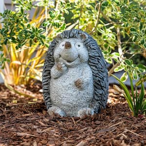 15 in. Tall Outdoor Solar Powered Hedgehog Yard Garden Statue with LED Lights