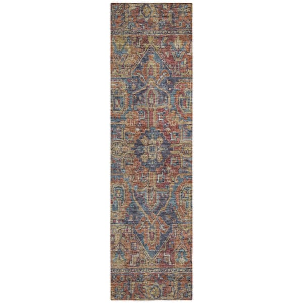 Addison Rugs Chantille ACN571 Red 2 ft. 3 in. x 7 ft. 6 in. Machine Washable Indoor/Outdoor Geometric Runner Rug