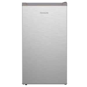 3.2 Cu. Ft. Sleek Mini Refrigerator in Stainless Steel with Recessed Handle and Reversible Door