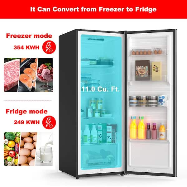 Galanz 11 cu. ft. Convertible Stainless Steel Upright Freezer or Fridge  GLF11US2A16 - The Home Depot