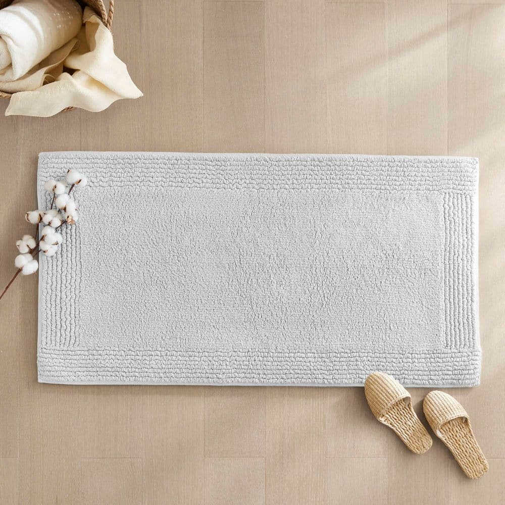 Gray Cotton Tufted Reversible Bath Rug Set