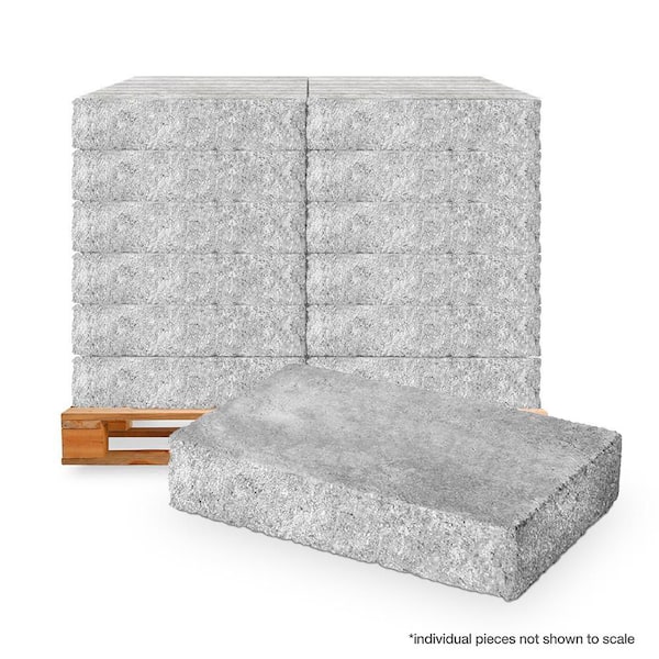 4 in. H x 18 in. W x 13.5 in. D Pewter Concrete Rectangular Retaining Wall Cap (48-Pieces/72 sq. ft. /Pallet)