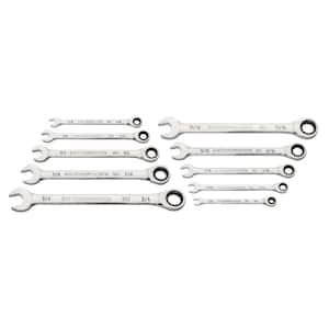 SAE 90-Tooth Combination Ratcheting Wrench Tool Set (10-Piece)